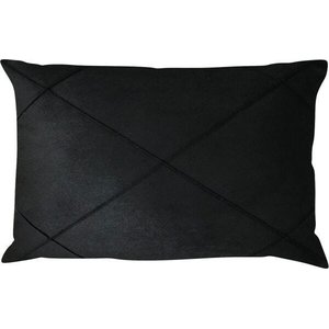 Capa de Almofada Retangular Drapeada Veludo Preto