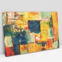 Ver imagem 1 de Quadro Decorativo em Canvas Pincelada Amarela - Moldura Madeira - 120 x 80cm