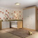 Ver imagem 2 de Quarto de Bebê Completo Berço Americano 3x1 Colchão Encanto Multimóveis Mp4597 Madeirado/off