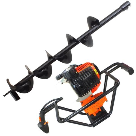 Perfurador de Solo Vulcan Vps520 2t 52cc Á Gasolina Broca 80x12cm Resistente Ideal para o Plantio