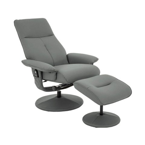 Poltrona Reclinável de Massagem com Apoio de Pés e Giratória Detroit Pu Fendi G56 - Laura Lar