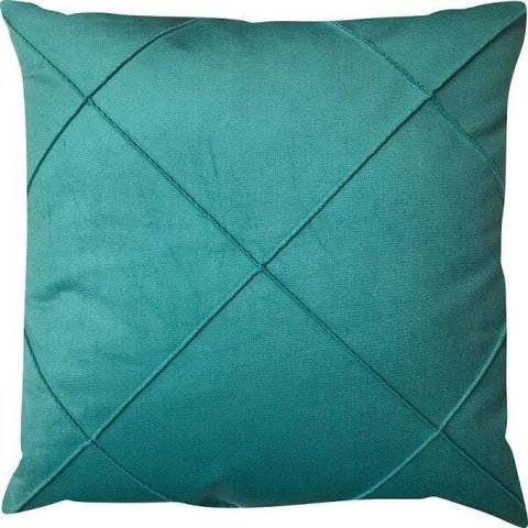 Capa de Almofada Drapeada Veludo Azul Turquesa 43x43