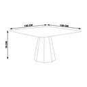 Ver imagem 2 de Mesa Sala de Jantar 4 Lugares 150cm Tampo com Vidro Quadrado Talocan Freijó - Gran Belo
