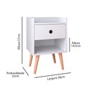 Ver imagem 4 de Kit Mesa de Cabeceira Compacta Retrô Mesinha Quarto Decore c/ Nicho - Off White / Freijó RPM Móveis