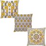 Kit 3 Capas de Almofadas Vector Amarelo Bege - 1