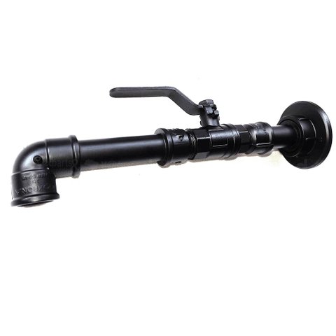 TORNEIRA DESIGN INDUSTRIAL CLASSICA PVC 1/2 PAREDE - MADARELI: PRETO