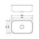 Ver imagem 2 de Cuba Simples para Cozinha Extra 56X33cm Rebordeada Inox Escovado - Mekal 01018616
