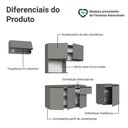 Ver imagem 4 de Armário de Cozinha Completa 240 Cm Suspensa Cinza Nice Madesa 07
