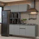 Ver imagem 1 de Armário de Cozinha Completa 240 Cm Suspensa Cinza Nice Madesa 07