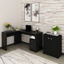 Ver imagem 2 de Conjunto para Escritório Preto Mesa e Balcão Tecnomobili