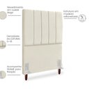 Ver imagem 3 de Cabeceira Solteiro 90cm Arlla Suede Bege Rm