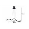 Lustre Pendente Led Smd 40w Design Moderno Preto Luz 3em1 - 3