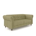 Ver imagem 2 de Sofá Living Sala de Estar Stanford Chesterfield 2 Lugares 220cm Pés de Madeira Couro Fendi G58 - Gra