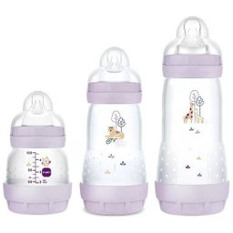 Kit com 3 Mamadeiras Easy Start Anticolica 130/260/320ml Mam Lilas - 1