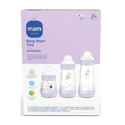 Kit com 3 Mamadeiras Easy Start Anticolica 130/260/320ml Mam Lilas - 2
