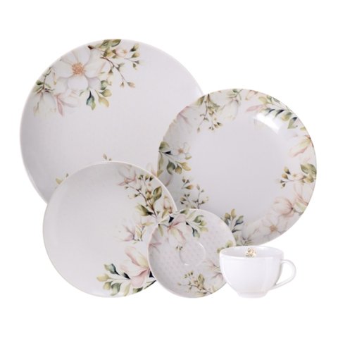 Aparelho de Jantar em Porcelana 20 Peças Magnólia Tramontina Magnólia 20 Peças