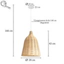 Ver imagem 5 de 4 Pendente Fibra Natural Rattan Artesanal Restaurante Nat14