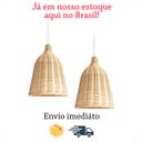 Ver imagem 2 de 4 Pendente Fibra Natural Rattan Artesanal Restaurante Nat14