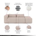 Ver imagem 3 de Sofá Versátil Sala de Estar Atlanta 378cm Modulado Veludo Bege G52 - Gran Belo
