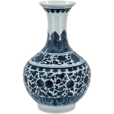 Vaso Decorativo Enfeite Casa Cerâmica 31x18x18cm Azul