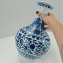 Ver imagem 4 de Vaso Decorativo Enfeite Casa Cerâmica 31x18x18cm Azul