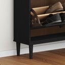 Ver imagem 7 de Sapateira Preta Madeira Horizontal Organizadora 4 Portas Mikka Idimex