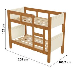 Beliche Solteiro Alaska para Colchão até 0,88m Conquista Móveis Cinamo/off - 7
