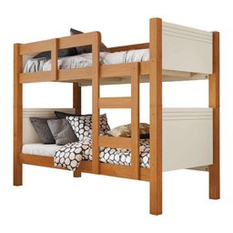 Beliche Solteiro Alaska para Colchão até 0,88m Conquista Móveis Cinamo/off - 1