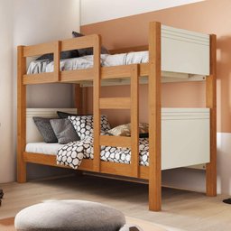 Beliche Solteiro Alaska para Colchão até 0,88m Conquista Móveis Cinamo/off - 6