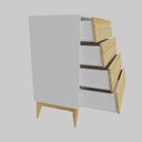 Ver imagem 4 de Cômoda 4 Gavetas Retrô Angle Madeira /mdf Branco /pinus Nuv