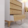 Cômoda 4 Gavetas Retrô Angle Madeira /mdf Branco /pinus Nuv - 3