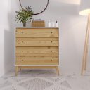 Ver imagem 2 de Cômoda 4 Gavetas Retrô Angle Madeira /mdf Branco /pinus Nuv