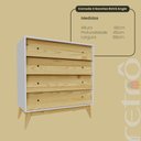 Ver imagem 5 de Cômoda 4 Gavetas Retrô Angle Madeira /mdf Branco /pinus Nuv