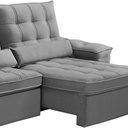 Ver imagem 6 de Sofá Retrátil Reclinável para Sala 3 Lugares 250cm Maresi F04 Veludo Cinza Claro - Lyam Decor