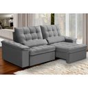 Ver imagem 2 de Sofá Retrátil Reclinável para Sala 3 Lugares 250cm Maresi F04 Veludo Cinza Claro - Lyam Decor