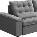 Ver imagem 5 de Sofá Retrátil Reclinável para Sala 3 Lugares 250cm Maresi F04 Veludo Cinza Claro - Lyam Decor