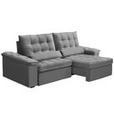 Ver imagem 1 de Sofá Retrátil Reclinável para Sala 3 Lugares 250cm Maresi F04 Veludo Cinza Claro - Lyam Decor