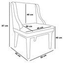Ver imagem 7 de Kit 8 Cadeiras Estofadas Para Sala De Jantar Base Fixa De Madeira Preto Lia Suede Bege - Ibiza