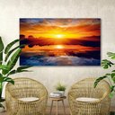 Ver imagem 4 de Quadro Decorativo por do Sol para Sala em Tecido Canvas Grande 55x100