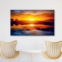 Ver imagem 1 de Quadro Decorativo por do Sol para Sala em Tecido Canvas Grande 55x100