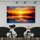 Ver imagem 3 de Quadro Decorativo por do Sol para Sala em Tecido Canvas Grande 55x100