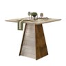 Mesa de Jantar Gris 90x90 Tronco Ripado/creme com 4 Cadeiras Manuela Tronco Ripado/veludo Caqui - Pr - 3