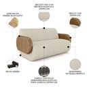 Ver imagem 3 de Sofá 2 Lugares 188cm Sala de Estar Munik Veludo Bege/Camel Z08 - Mpozenato