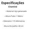 Kit Chaminé 115mm em Aço Galvanizado - Zatti - 3
