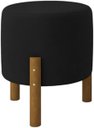 Ver imagem 2 de Kit 2 Puff Redondo Luxo Decorativo Charme Thor com Pés de Madeira Suede Preto - Pc Móveis