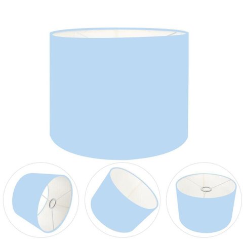 Cúpula Abajur e Luminária Cilíndrica Vivare Cp-7014 Ø35x21cm - Bocal Nacional Azul-bebê