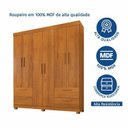 Ver imagem 7 de Guarda-Roupa Casal 6 Portas 4 Gavetas 100% MDF Flórida Yescasa Marrom/Cinamomo