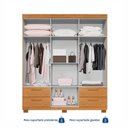 Ver mais imagens de Guarda-roupa Casal 6 Portas 4 Gavetas 100% Mdf Flórida Espresso Móveis