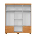 Ver imagem 4 de Guarda-Roupa Casal 6 Portas 4 Gavetas 100% MDF Flórida Yescasa Marrom/Cinamomo