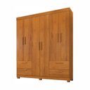 Ver imagem 2 de Guarda-Roupa Casal 6 Portas 4 Gavetas 100% MDF Flórida Yescasa Marrom/Cinamomo